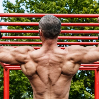 Man working out his back