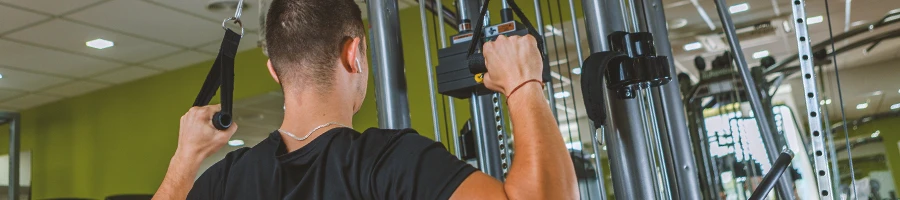 A person working out on a gym machine