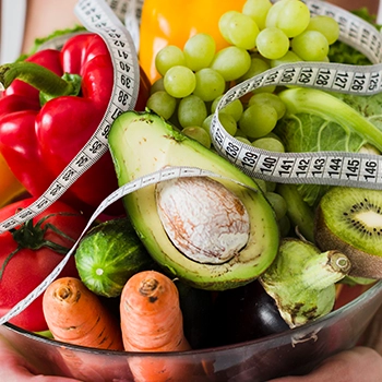 Bowl of healthy foods