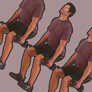 A person doing dumbbell jump squats