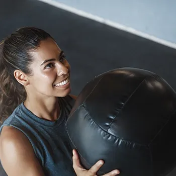 Using a medicine ball for exercises