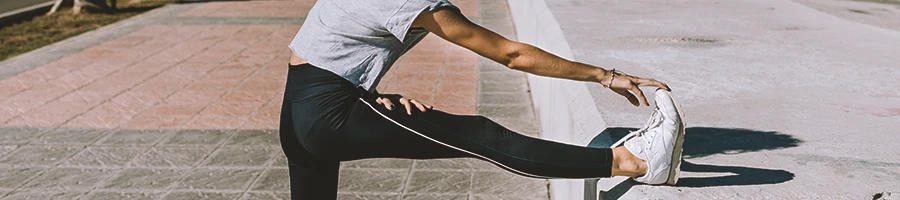 A person doing mobility training outside