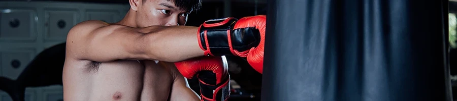 A man performing the best punching bag workout