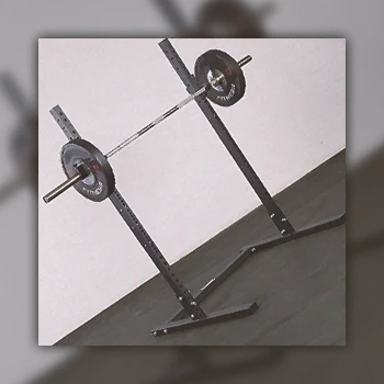 Titan Fitness T-3 Series Short Squat Stand with a blurry background