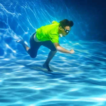 Man running under water