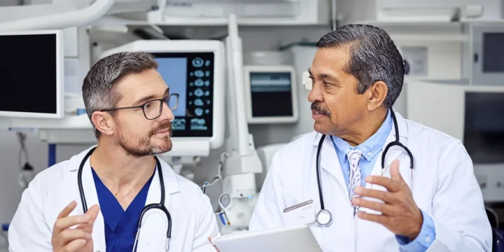 two doctors discussing a topic