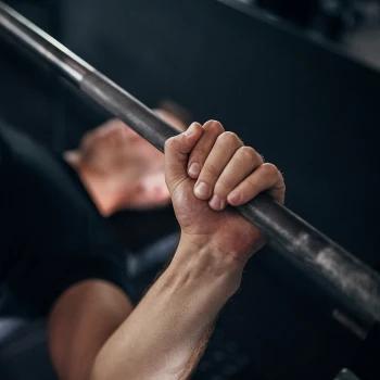 Man working out his chest