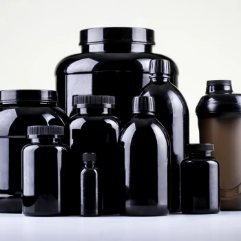 Bottles of supplements on a counter