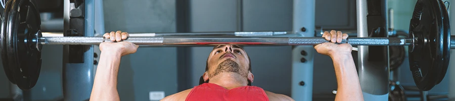 A person doing bench presses