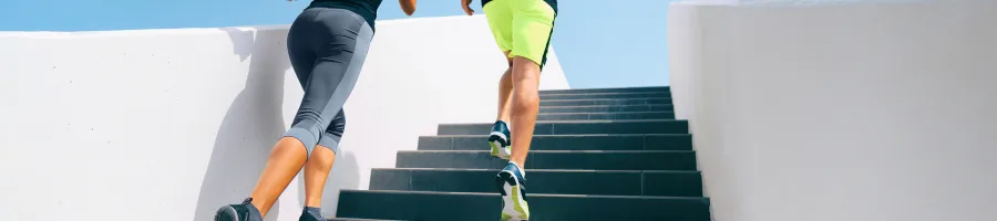 People doing stair climbing exercise