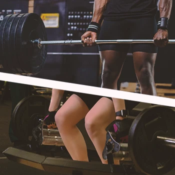 Two people doing trap bar deadlifts and conventional deadlifts