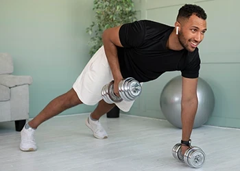A man doing resistance training