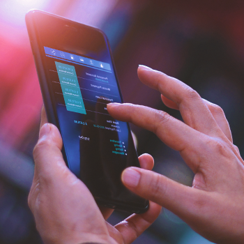 Close up shot of a person holding a phone