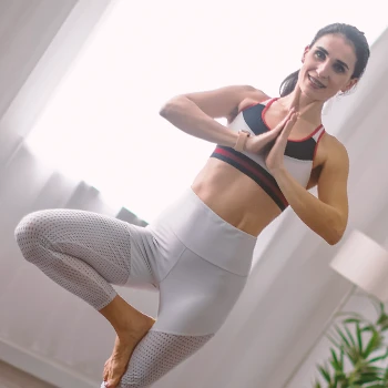 A person doing Yoga at home