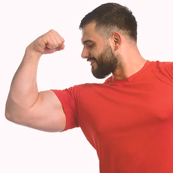 A person with good forearm muscles flexing