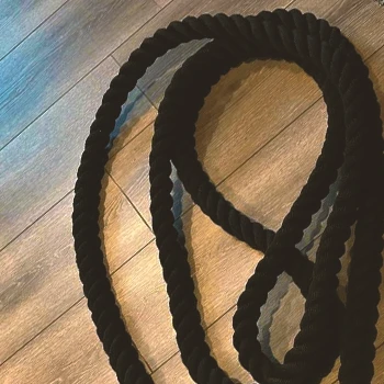 Close up shot of battle ropes