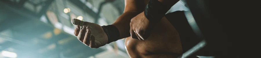 A person at the gym doing workouts