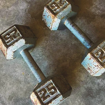 Close up shot of dumbbells