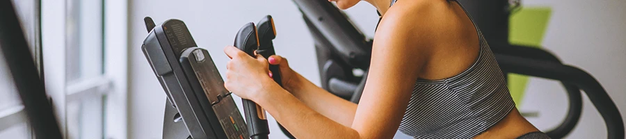 A person working out on an elliptical