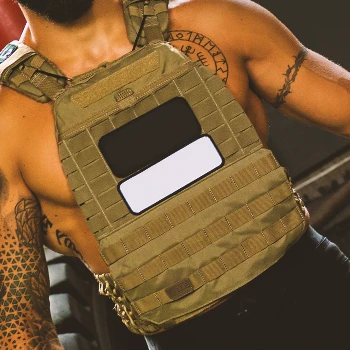 A person wearing a weighted vest