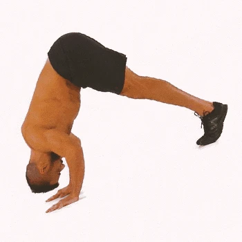 A person doing pike push ups