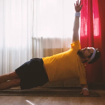 A person doing side plank workouts