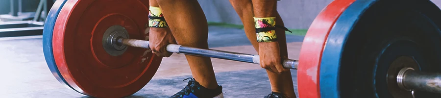 Close up shot of a person doing a deadlift