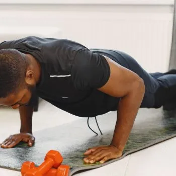 Close up of a man doing pushups