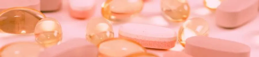 Healthy supplements in bright pink color