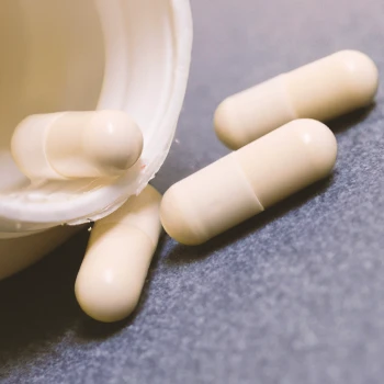 Close up shot of white pills