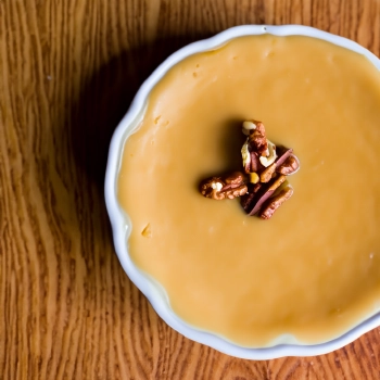A top view of nutty pudding
