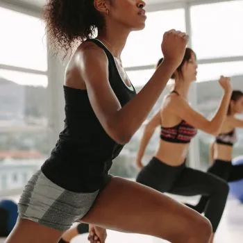 Women working out in a gym