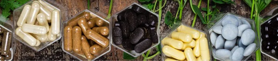 Lots of supplements on a table