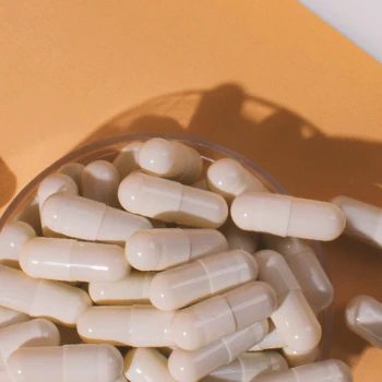 Close up shot of probiotic pills