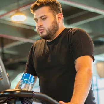 Man starting his workout