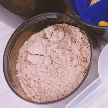 Close up shot of whey protein