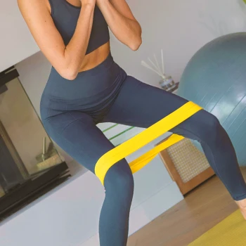 A person working out with resistance bands