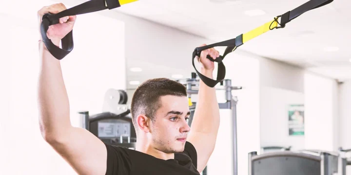 Man doing rear delt fly variation