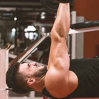 A man doing close grip bench press