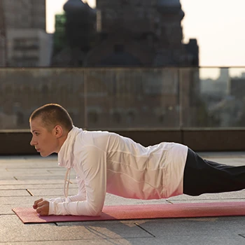 A person doing a plank workout