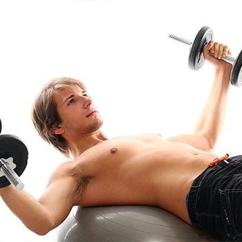 Man doing dumbbell fly for shoulder