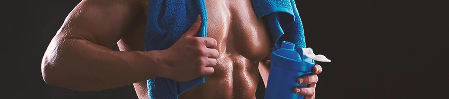 A person holding powder supplement with thumbs up