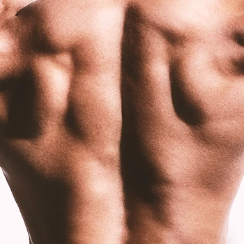 Close up shot of middle back muscles