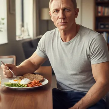 Daniel eating his healthy diet plan