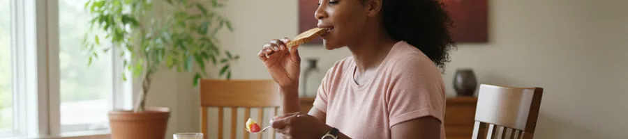 Serena eating healthy breakfast