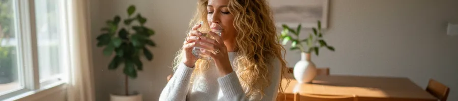 Blake drinking water in the morning