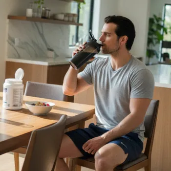 Henry drinking protein shake