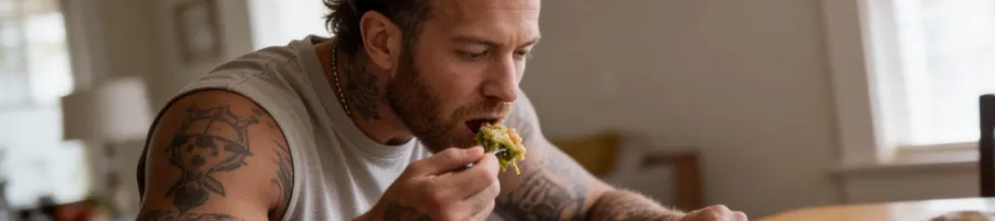 Kenny eating proper healthy diet meal