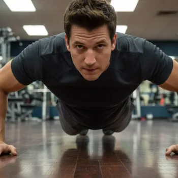 Miles doing a push up