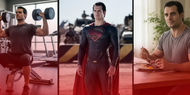 Henry doing his workout diet plan for superman role